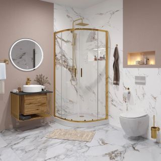 Душевой уголок Niagara NG-6407-08 GOLD 100x100см золото/прозрачное